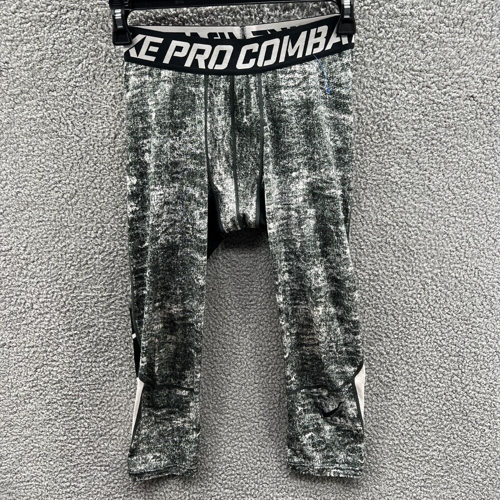 Nike Pro Combat Womens Leggings Capris Cropped Green Dri Fit Athletic Large L